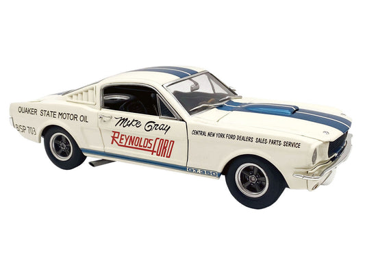1965 Shelby GT350 "Reynolds Ford" White with Blue Stripes Limited Edition to 204 pieces Worldwide 1/18 Diecast Model Car by ACME Acme