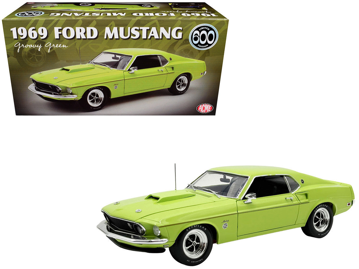1969 Ford Mustang Limited Edition 600 Groovy Green Limited Edition to 300 pieces Worldwide 1/18 Diecast Model Car by ACME-4