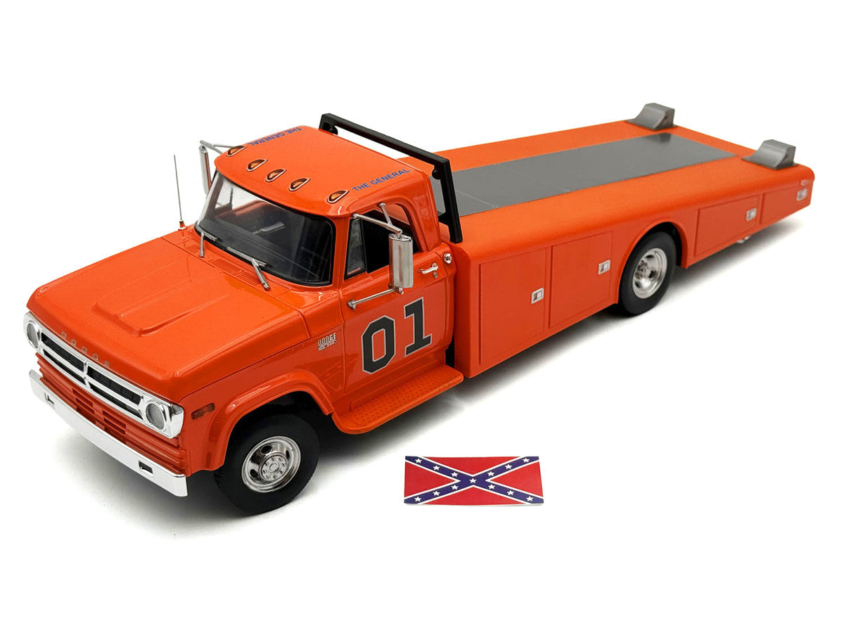 1970 Dodge D-300 Ramp Truck #01 "The General" Orange Limited Edition to 852 pieces Worldwide 1/18 Diecast Model Car by ACME Acme