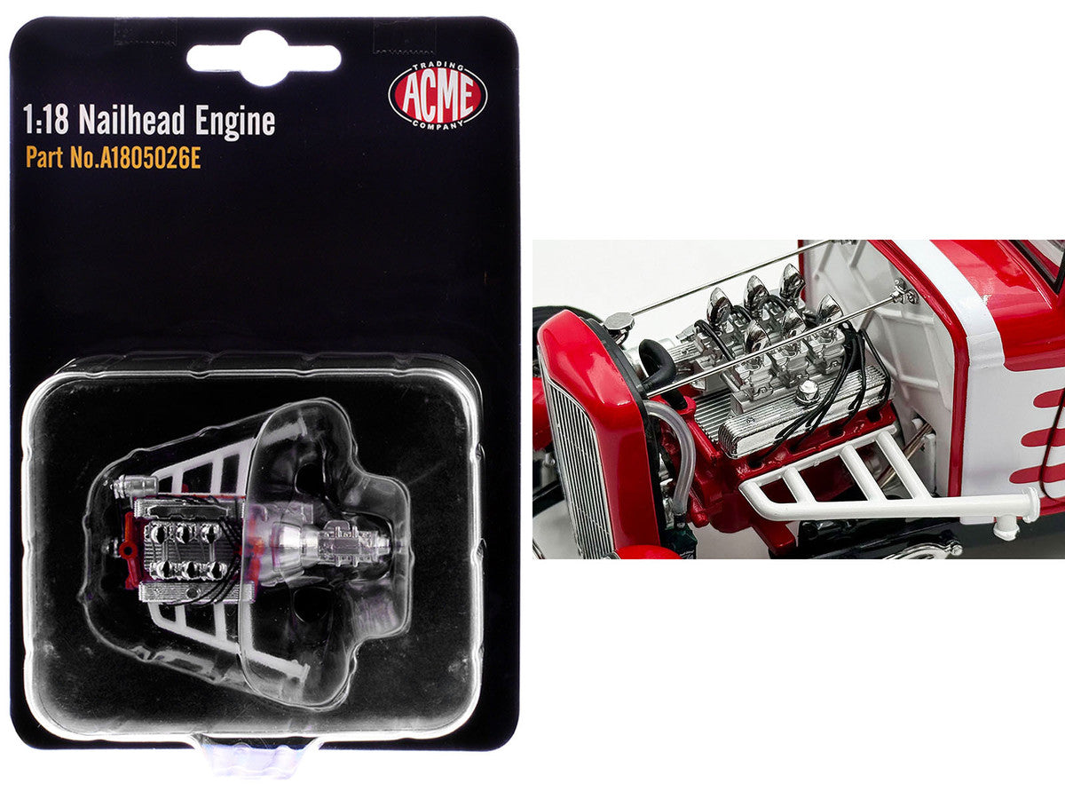 Nailhead Engine Replica from "1932 Ford 3 Window Coupe 'Peppermint Twist'" 1/18 Model by ACME-0
