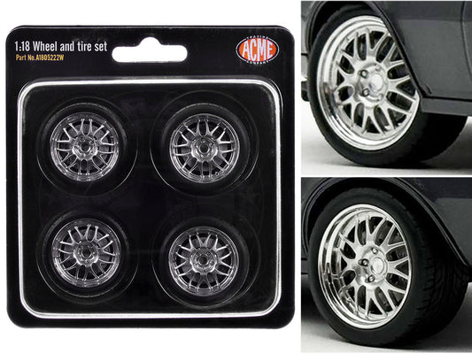 Street Fighter 18" Wheel and Tire Set of 4 pieces from "1968 Pontiac Firebird Street Fighter" for 1/18 Scale Models by ACME-0
