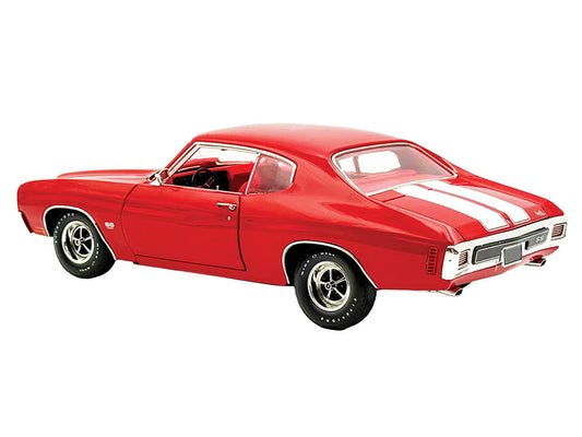 1970 Chevrolet Chevelle SS 454 LS6 Cranberry Red with White Stripes and Red Interior Limited Edition to 454 pieces Worldwide 1/18 Diecast Model Car by ACME Acme