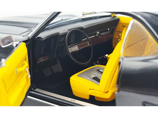 1969 Chevrolet COPO Camaro Tuxedo Black with Yellow Interior Limited Edition to 402 pieces Worldwide 1/18 Diecast Model Car by ACME Acme