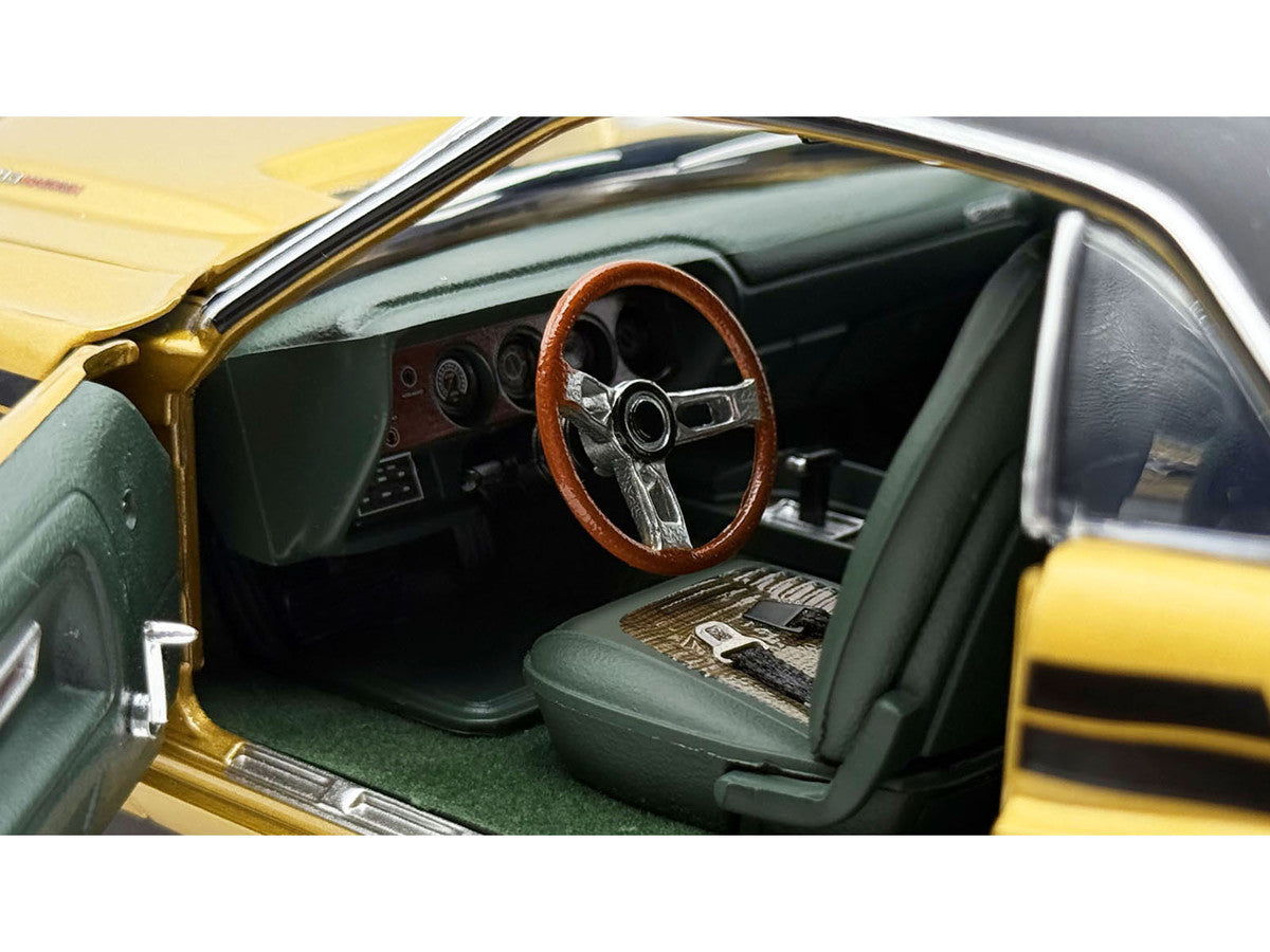 1971 Dodge Challenger R/T GY8 Gold Metallic with Black Stripes and Black Vinyl Top Limited Edition to 360 pieces Worldwide 1/18 Diecast Model Car by ACME-2