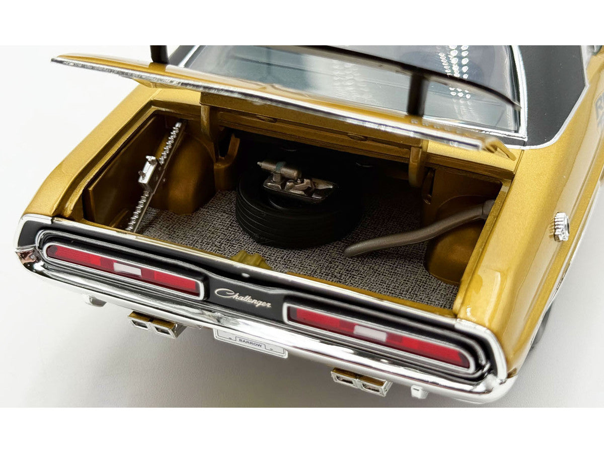 1971 Dodge Challenger R/T GY8 Gold Metallic with Black Stripes and Black Vinyl Top Limited Edition to 360 pieces Worldwide 1/18 Diecast Model Car by ACME-0