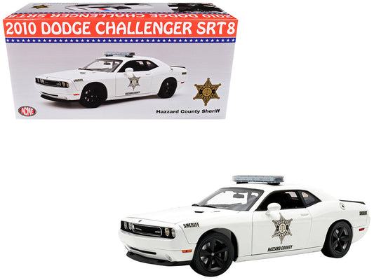 2010 Dodge Challenger SRT8 "Hazzard County Sheriff" White Limited Edition to 300 pieces Worldwide 1/18 Diecast Model Car by ACME Acme