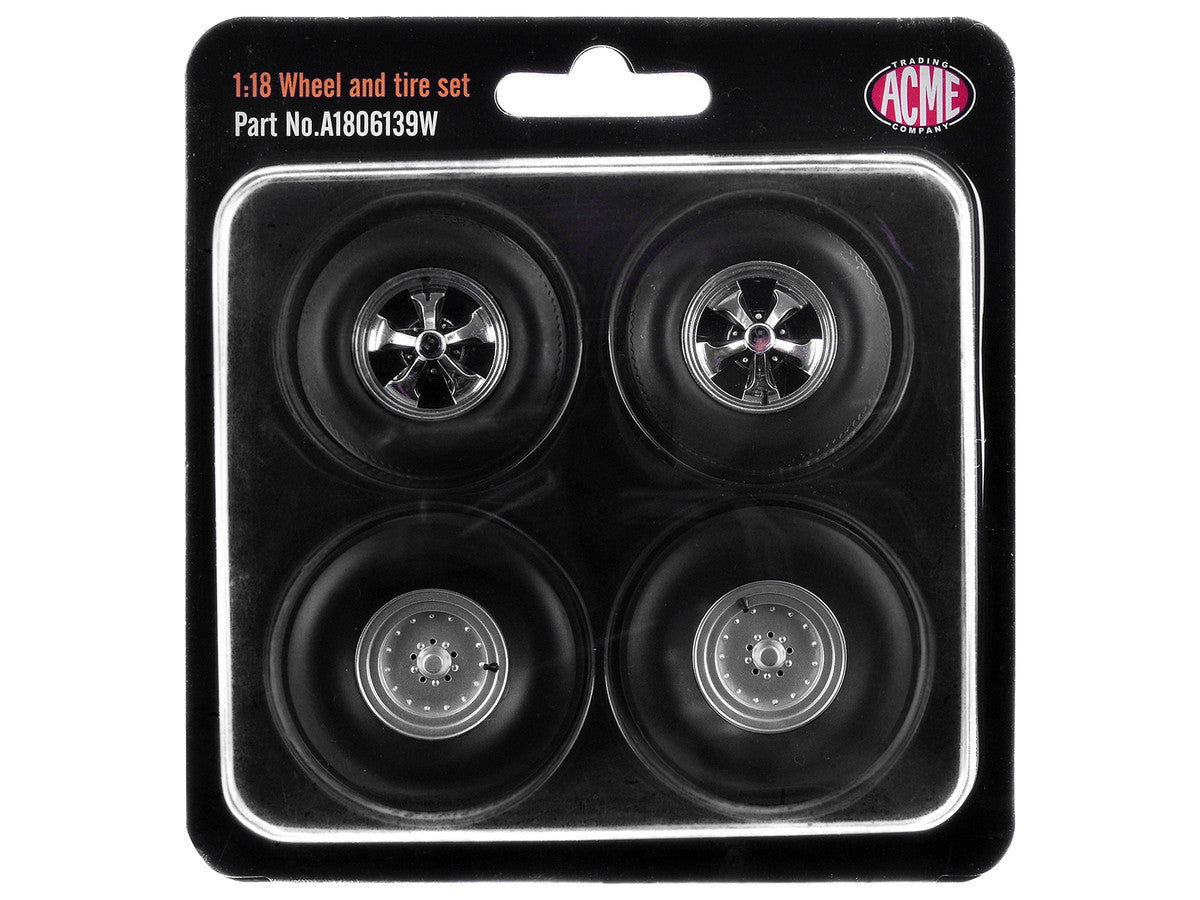 "Centerline/Keystone" Wheel and Tire Set of 4 pieces from 1970 Plymouth HEMI Cuda for 1/18 Scale Models by ACME Acme