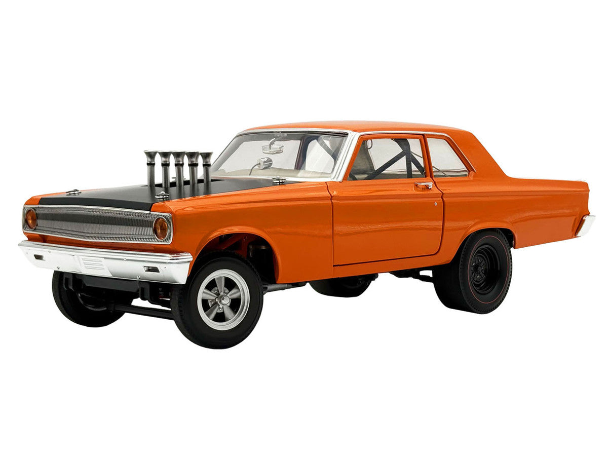 1965 Dodge Coronet AWB "Go Man Go" Go Mango Orange with Black Hood Limited Edition to 300 pieces Worldwide 1/18 Diecast Model Car by ACME Acme