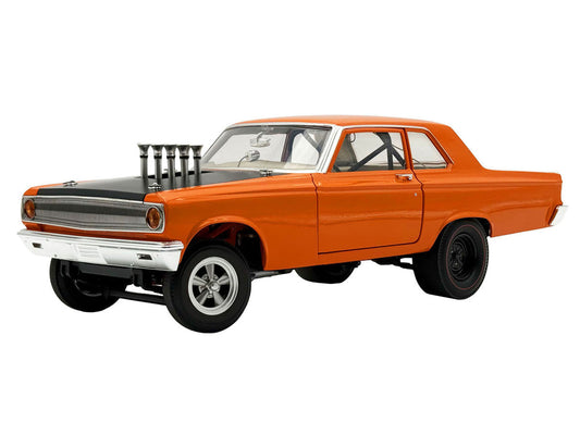 1965 Dodge Coronet AWB "Go Man Go" Go Mango Orange with Black Hood Limited Edition to 300 pieces Worldwide 1/18 Diecast Model Car by ACME Acme