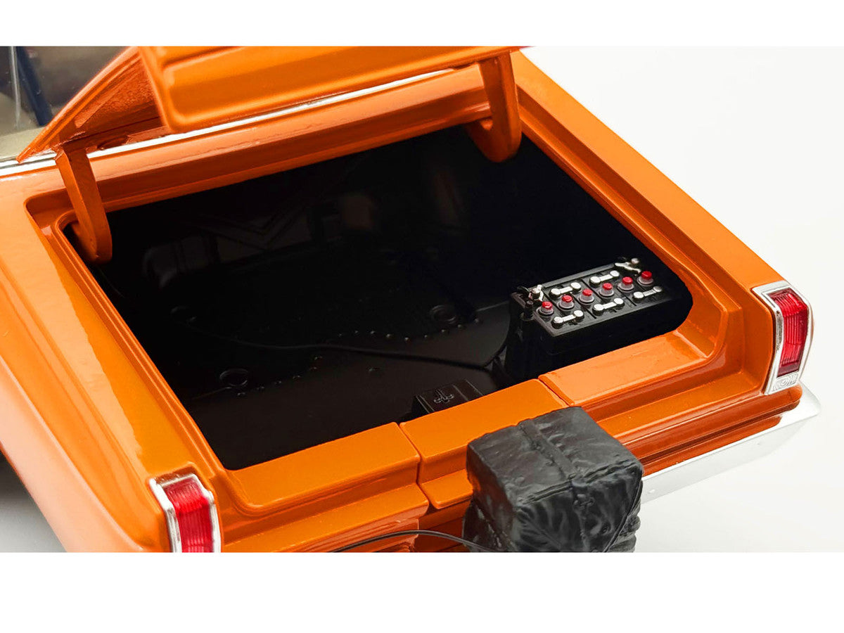 1965 Dodge Coronet AWB "Go Man Go" Go Mango Orange with Black Hood Limited Edition to 300 pieces Worldwide 1/18 Diecast Model Car by ACME Acme