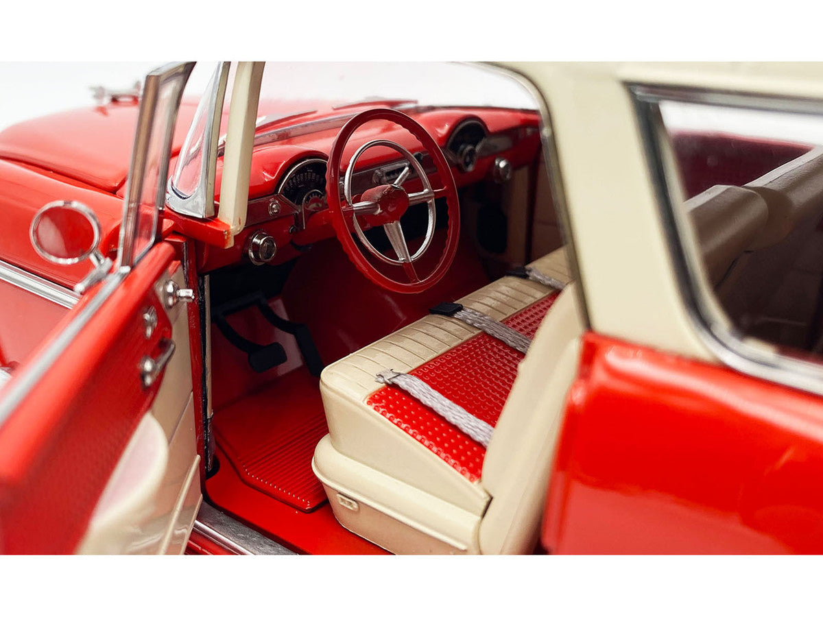 1955 Chevrolet Bel Air Nomad Red with Cream Top Limited Edition to 958 pieces Worldwide 1/18 Diecast Model Car by ACME Acme