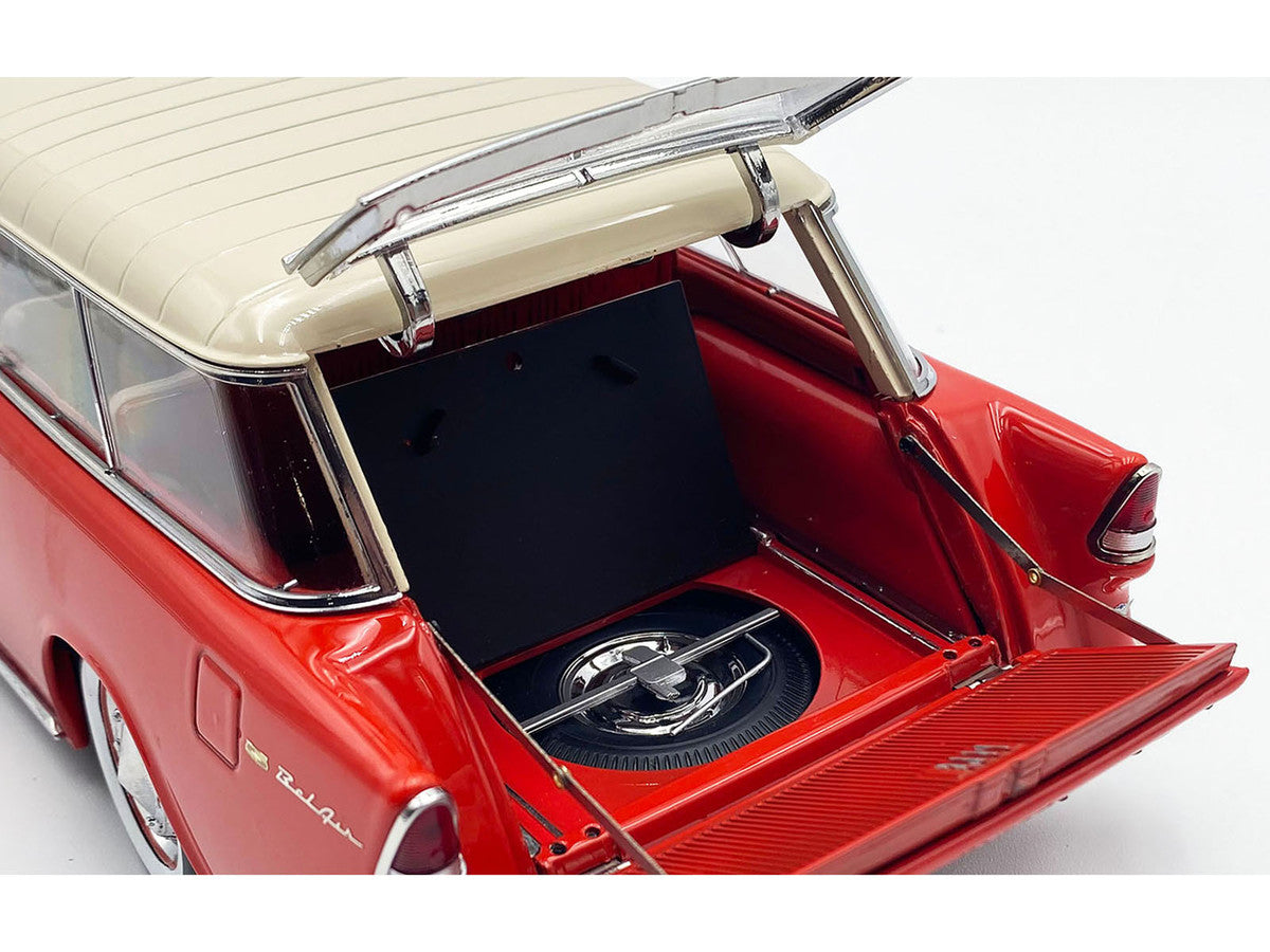 1955 Chevrolet Bel Air Nomad Red with Cream Top Limited Edition to 958 pieces Worldwide 1/18 Diecast Model Car by ACME Acme