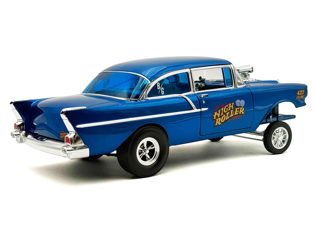 1957 Chevrolet 150 Gasser "High Roller" Blue Metallic Limited Edition to 300 pieces Worldwide 1/18 Diecast Model Car by ACME-0