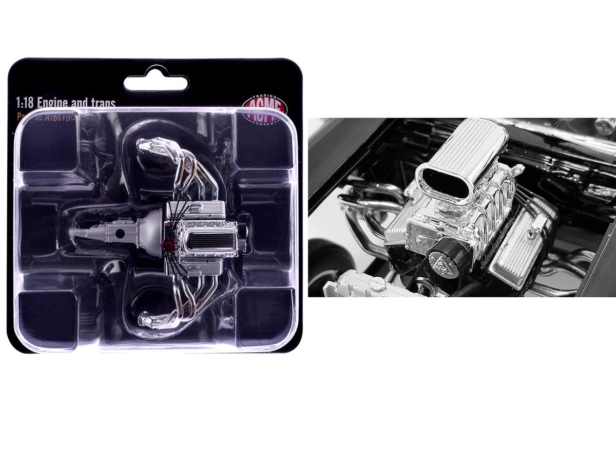 Blown 427 Engine & Transmission Replica from "1957 Chevrolet 150 Gasser" 1/18 Model by ACME-0
