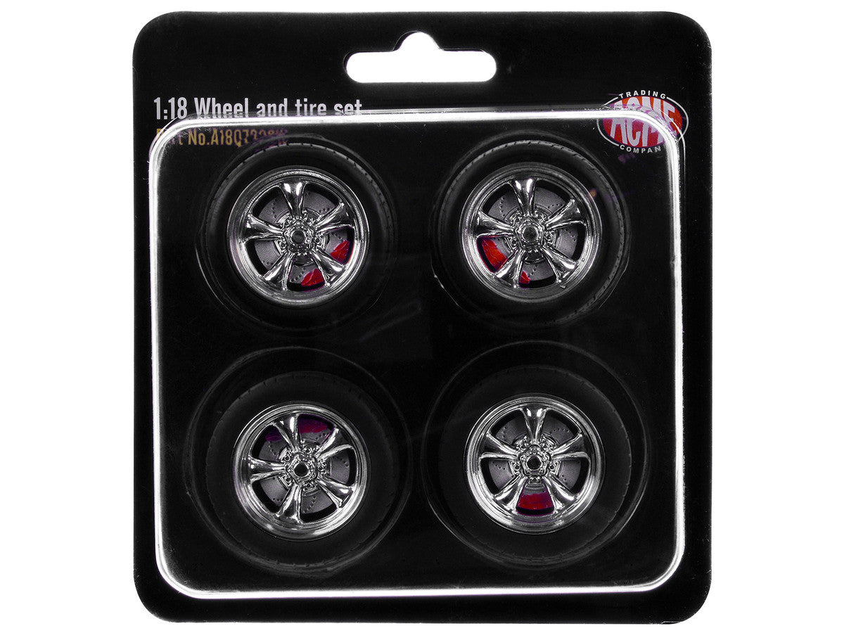 "Torque Thrust" Wheel and Tire Set of 4 pieces from "1967 Chevrolet C-10 Custom Pickup Truck" for 1/18 Scale Models by ACME-2