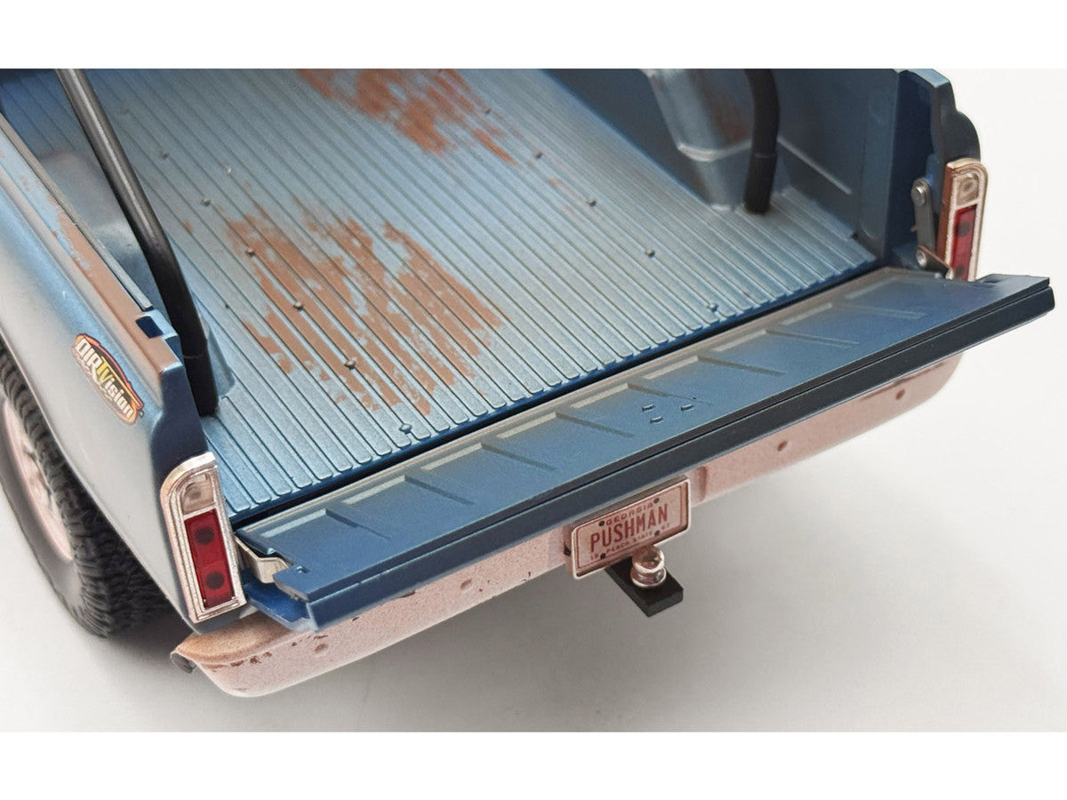 1967 Chevrolet K-10 Pickup Truck "World of Outlaws Push Truck" Blue (Rusted) with White Top Limited Edition to 378 pieces Worldwide 1/18 Model Car by ACME Acme