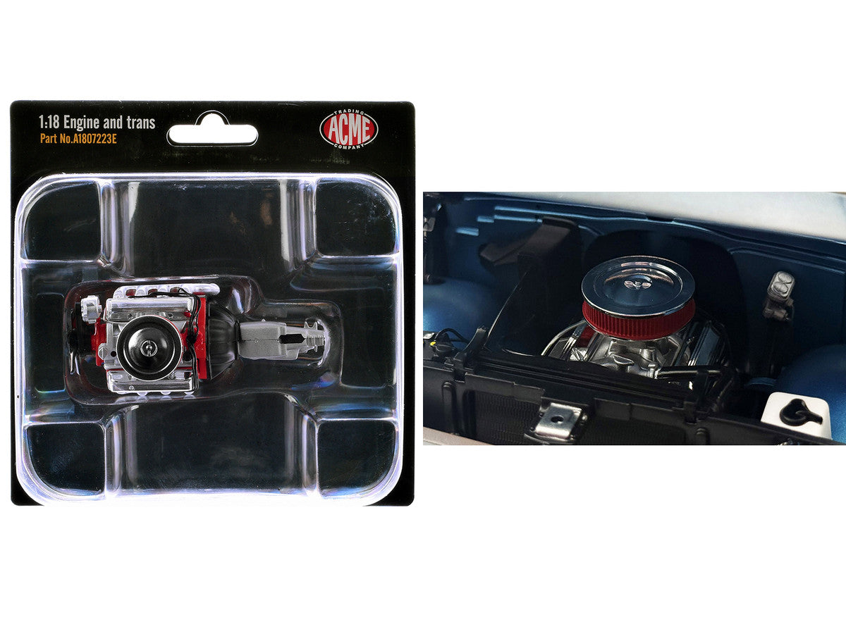 Small Block 350 Engine and Transmission Replica from "1967 Chevrolet K-10 Pickup Truck" 1/18 Model by ACME Acme