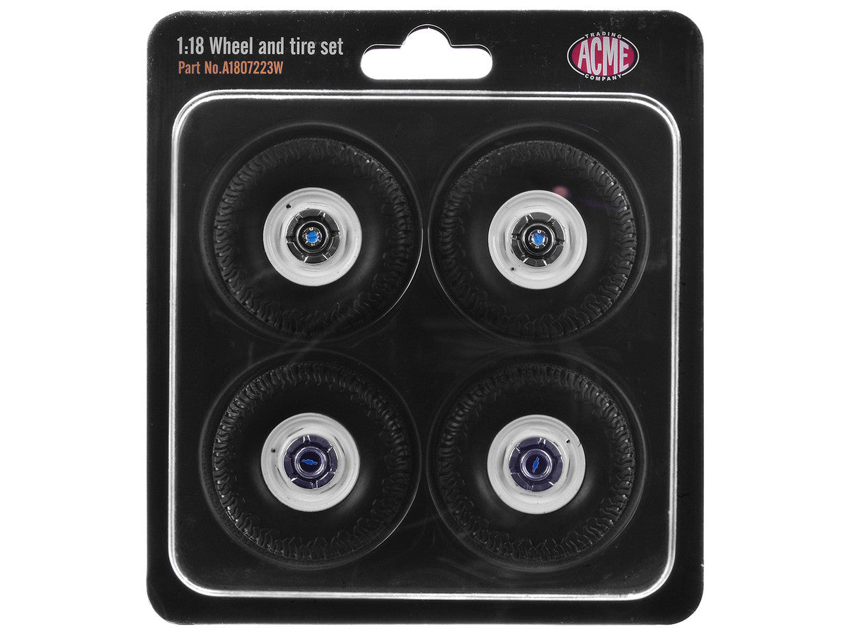 "35 Inch Offroad" Wheel and Tire Set of 4 pieces from 1967 Chevrolet K-10 Pickup Truck for 1/18 Scale Models by ACME Acme