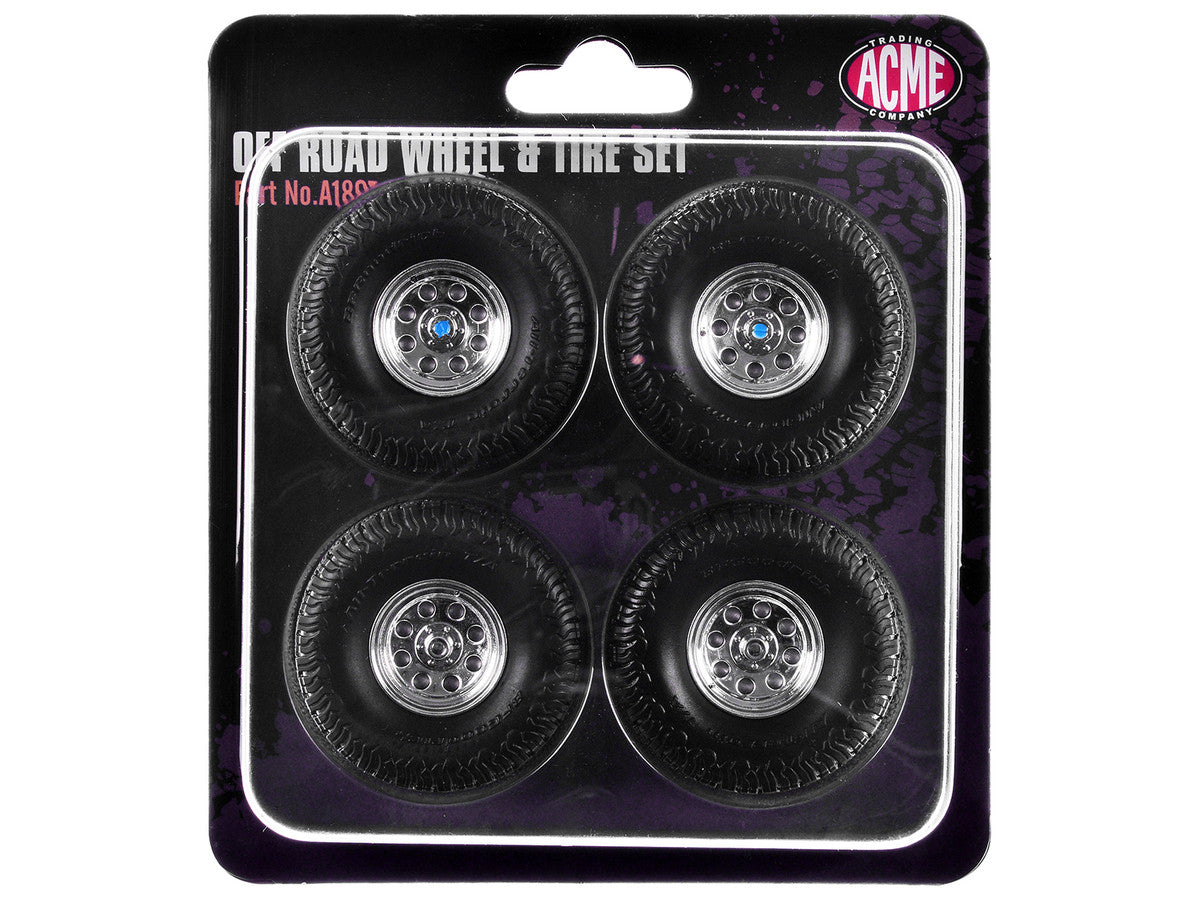 "Offroad" 35" Mag Wheel and Tire Set of 4 pieces from 1971 Chevrolet K5 Blazer for 1/18 Scale Models by ACME Acme