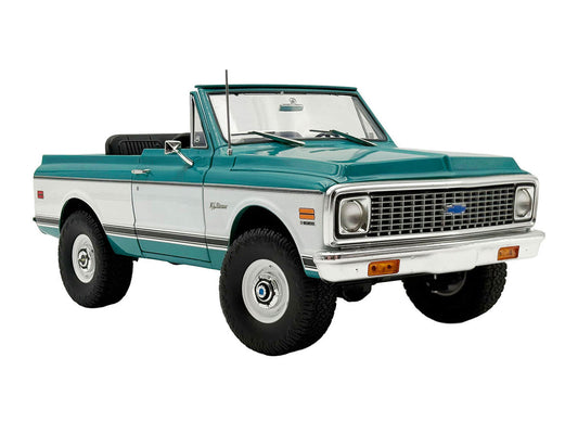 1972 Chevrolet Blazer K/5 "Route 66 100th Anniversary" Green and White with Black Stripes Limited Edition 1/18 Diecast Model Car by ACME Acme