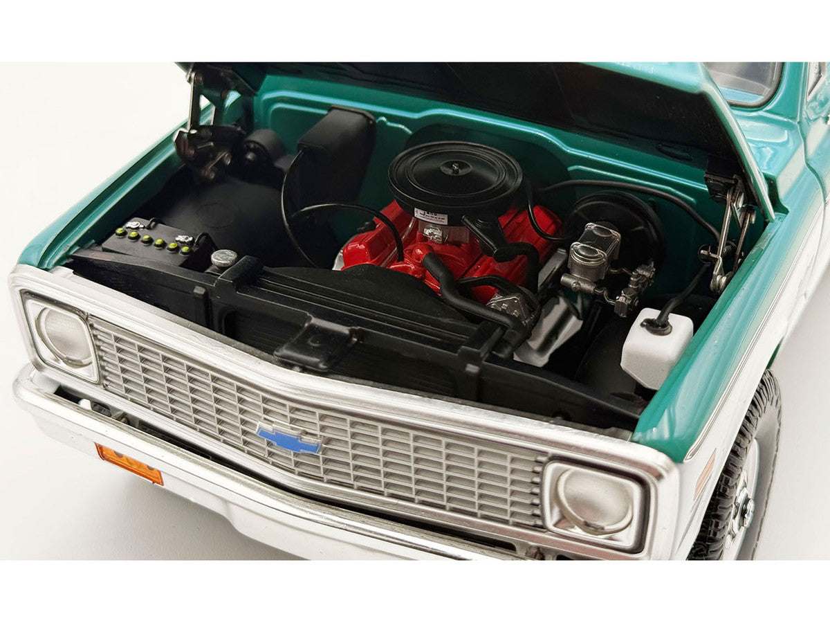 1972 Chevrolet Blazer K/5 "Route 66 100th Anniversary" Green and White with Black Stripes Limited Edition 1/18 Diecast Model Car by ACME Acme