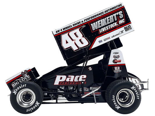 Winged Sprint Car #48 Danny Dietrich "Weikert's Livestock Inc." Gary Kauffman Racing (2024) 1/18 Diecast Model Car by ACME Acme