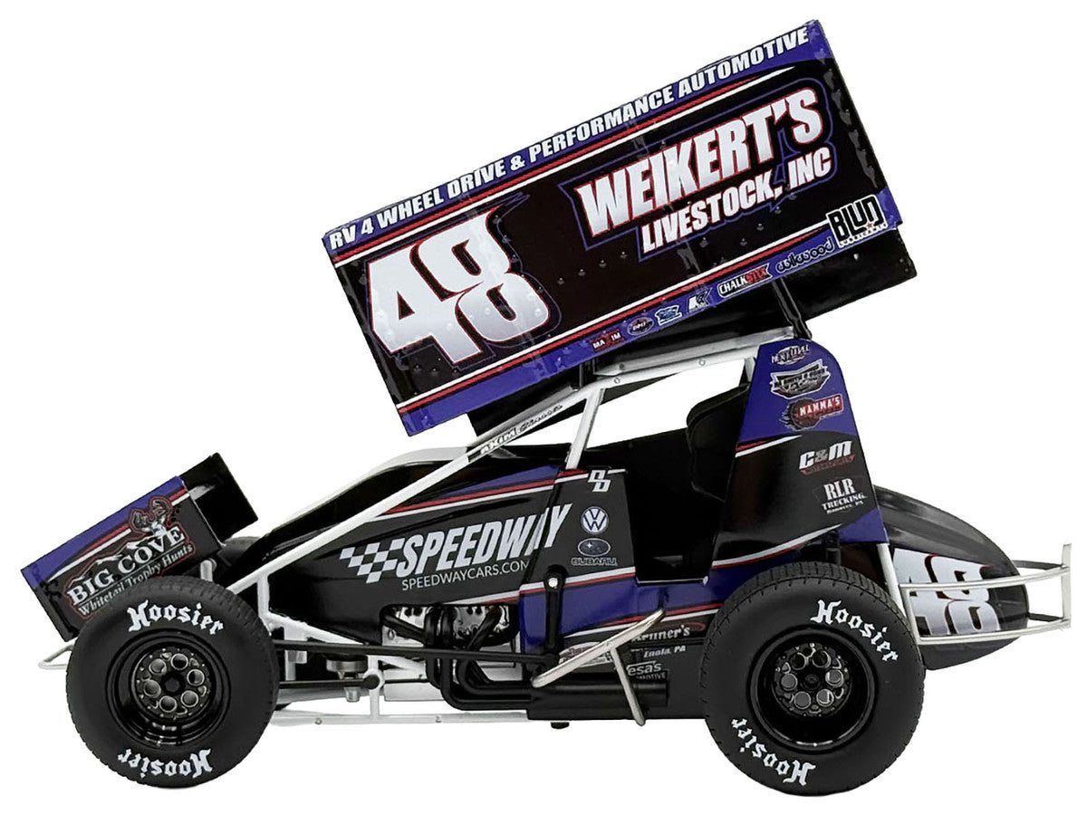 Winged Sprint Car #48 Danny Dietrich "Weikert's Livestock - Speedway Cars" Gary Kauffman Racing (2025) 1/18 Diecast Model Car by ACME-0