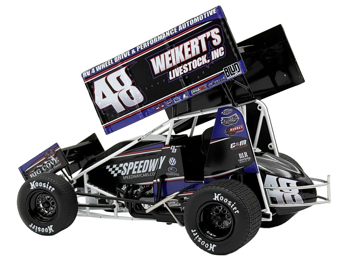 Winged Sprint Car #48 Danny Dietrich "Weikert's Livestock - Speedway Cars" Gary Kauffman Racing (2025) 1/18 Diecast Model Car by ACME-2