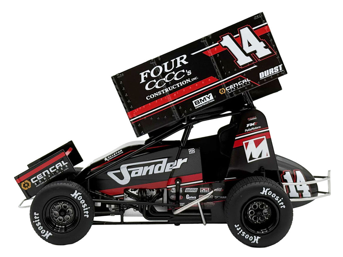 Winged Sprint Car #14 Spencer Bayston "Four CCCC's Construction - Sander" Jason Meyers Racing (2025) 1/18 Diecast Model Car by ACME-2