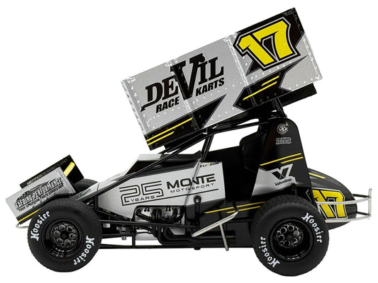 Winged Sprint Car #17 Cory Eliason "Devil Race Karts" Monte Motorsports (2025) 1/18 Diecast Model Car by ACME-1
