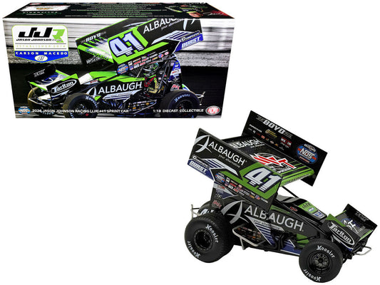 Winged Sprint Car #41 Carson Macedo "Albaugh" Jason Johnson Racing (2026) 1/18 Diecast Model Car by ACME Acme