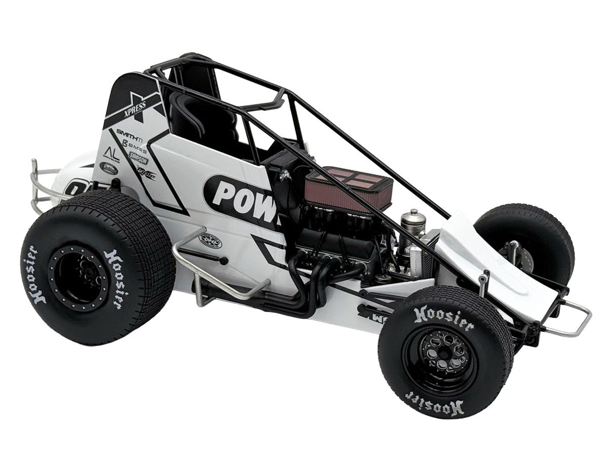 Winged Sprint Car #87 Aaron Reutzel "Power Plus" White (2026) 1/18 Diecast Model Car by ACME Acme