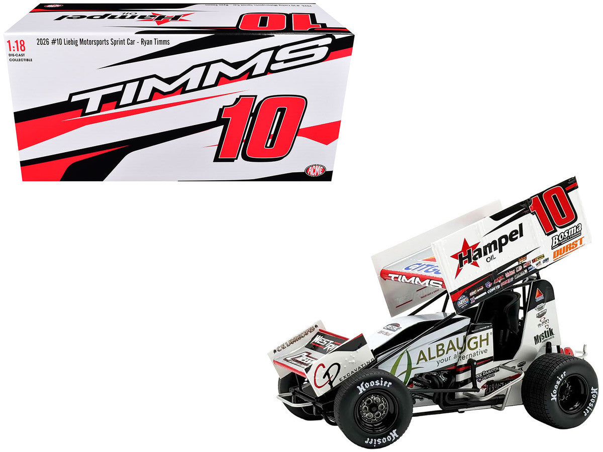 Winged Sprint Car #10 Ryan Timms "Liebig Motorsports - Hampel Oil" (2026) 1/18 Diecast Model Car by ACME Acme
