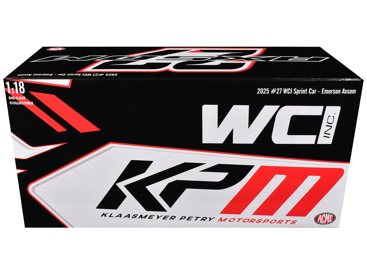 Winged Sprint Car #27 Emerson Axsom "WCI - KPM" White (2026) 1/18 Diecast Model Car by ACME Acme