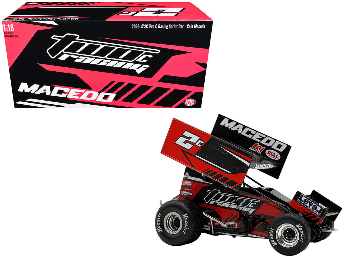 Winged Sprint Car #2C Cole Macedo "Two C Racing" (2026) 1/18 Diecast Model Car by ACME Acme