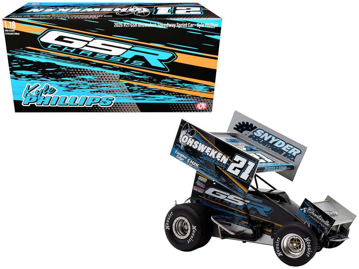 Winged Sprint Car #21 Kyle Phillips "GSR Chassis - Ohsweken Speedway" (2026) 1/18 Diecast Model Car by ACME Acme