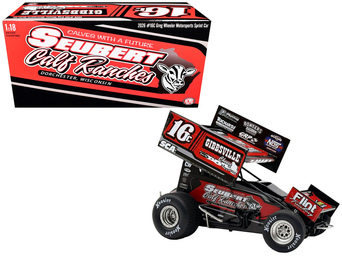Winged Sprint Car #16C Scotty Thiel "Greg Wheeler Motorsports - Seubert Calf Ranches" (2026) 1/18 Diecast Model Car by ACME Acme