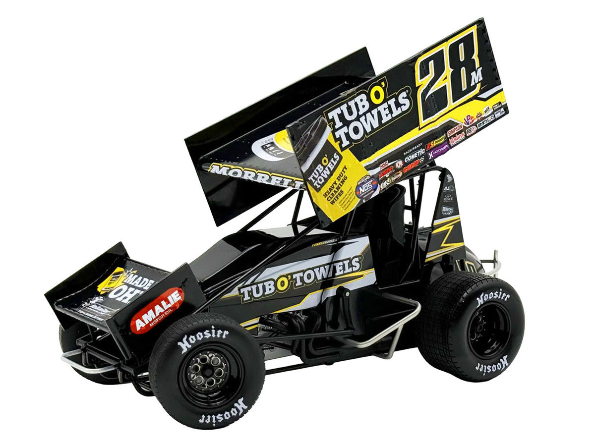Winged Sprint Car #28M Conner Morrell "Tub O' Towels" (2026) 1/18 Diecast Model Car by ACME Acme