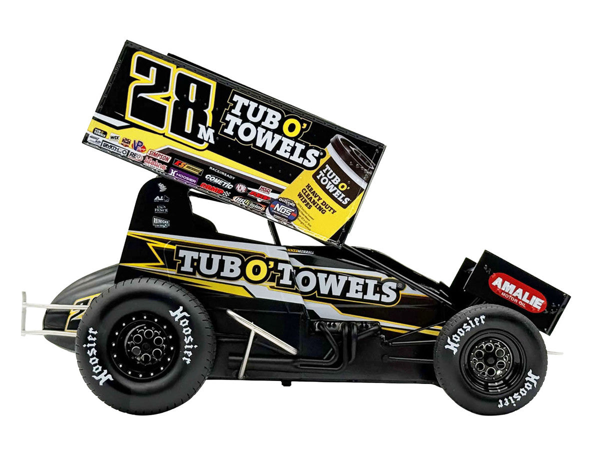Winged Sprint Car #28M Conner Morrell "Tub O' Towels" (2026) 1/18 Diecast Model Car by ACME Acme