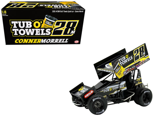 Winged Sprint Car #28M Conner Morrell "Tub O' Towels" (2026) 1/18 Diecast Model Car by ACME Acme