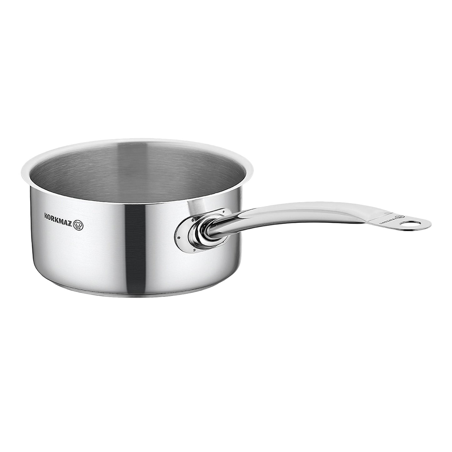 Korkmaz Gastro Proline 4.5 Liter Stainless Steel Saucepan in Silver W2B