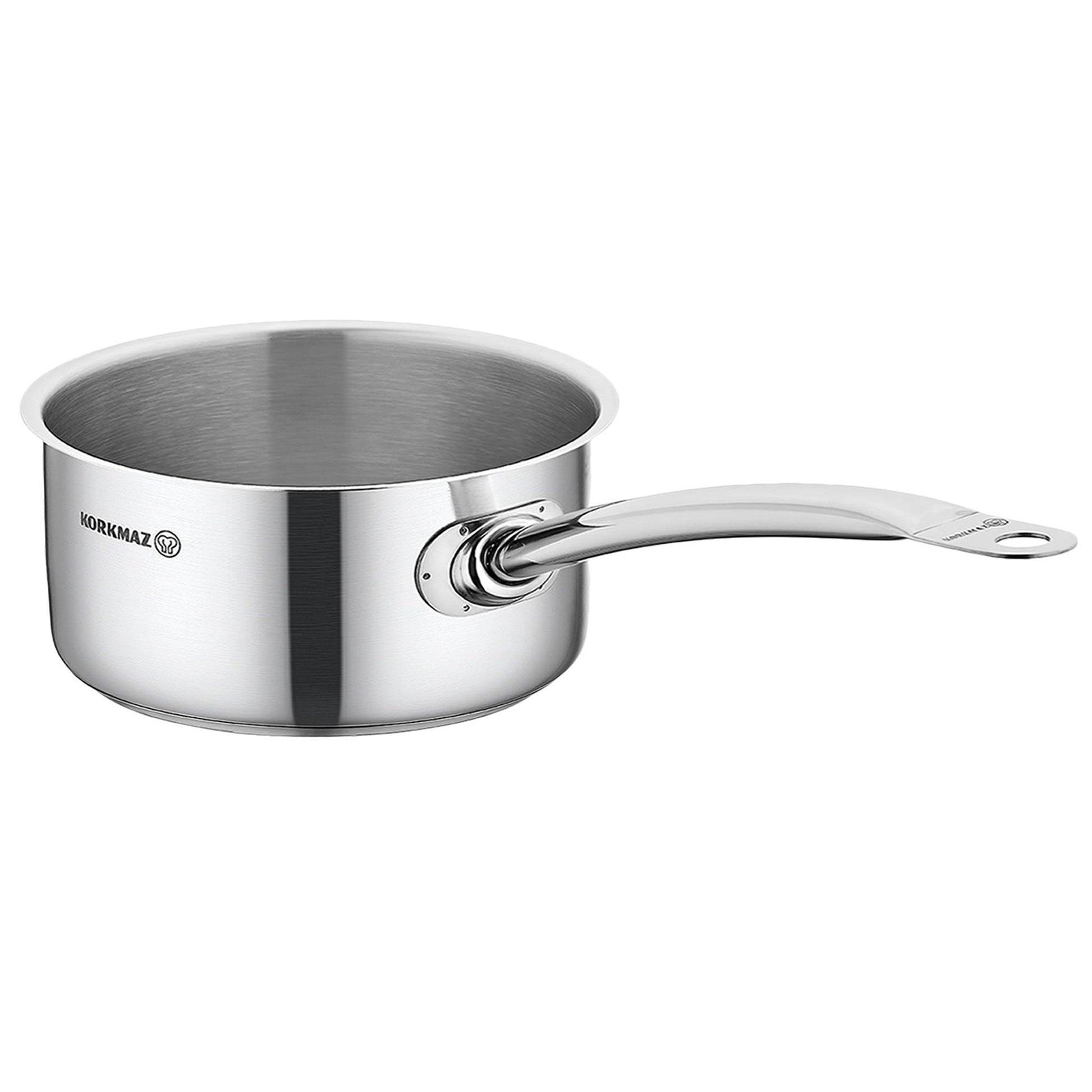 Korkmaz Gastro Proline 7.3 Liter Stainless Steel Saucepan in Silver W2B