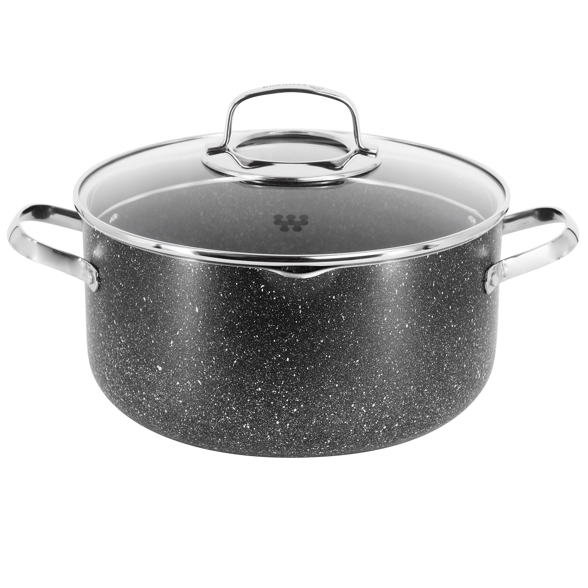 Korkmaz Galaksi Non Stick 10 Inch 6.5 Liter Casserole with Lid in Black W2B