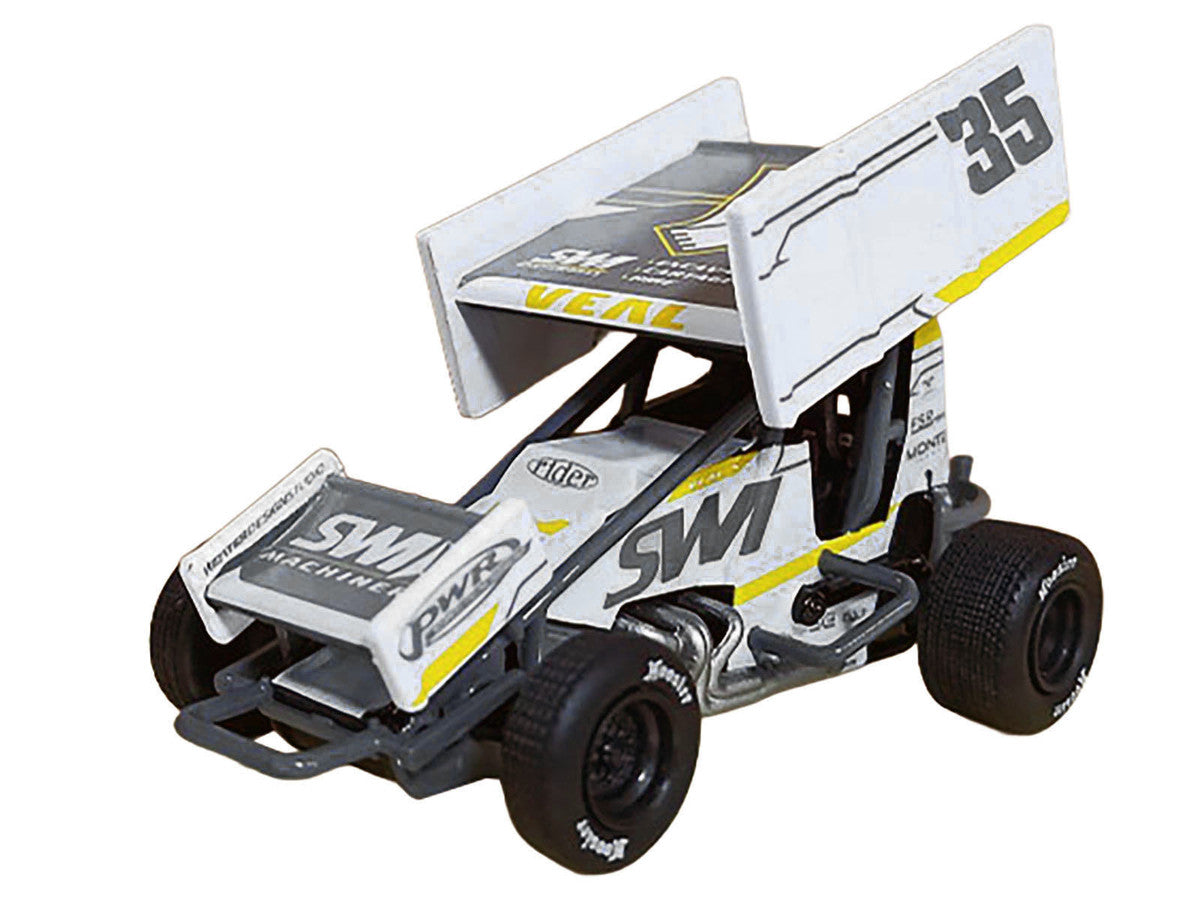Winged Sprint Car #35 Jamie Veal "SWI Earthworks" White (2025) 1/50 Diecast Model Car by ACME-1