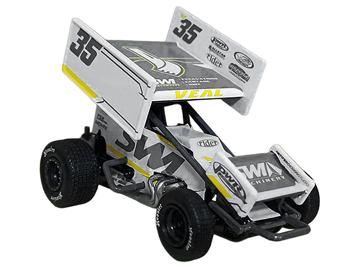 Winged Sprint Car #35 Jamie Veal "SWI Earthworks" White (2025) 1/50 Diecast Model Car by ACME-0