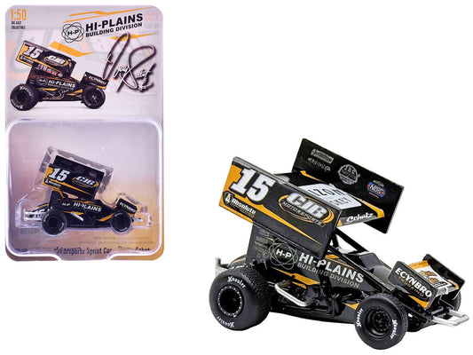 Winged Sprint Car #15 Donny Schatz "CJB Motorsports - Hi-Plains Building Division" Black (2026) 1/50 Diecast Model Car by ACME Acme