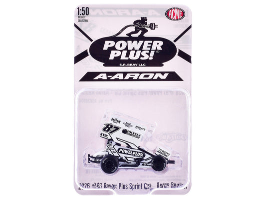 Winged Sprint Car #87 Aaron Reutzel "Power Plus" White (2026) 1/50 Diecast Model Car by ACME Acme