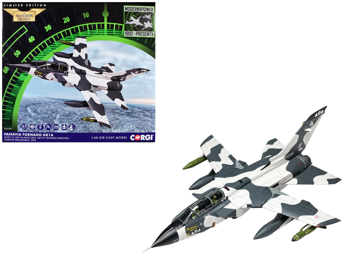 Panavia Tornado GR1A Aircraft "ZA371/C No.II(AC) Sqn. Arctic Training Exercises Norway" (1995) British Royal Air Force "The Aviation Archive" 1/48 Diecast Model Car by Corgi Corgi