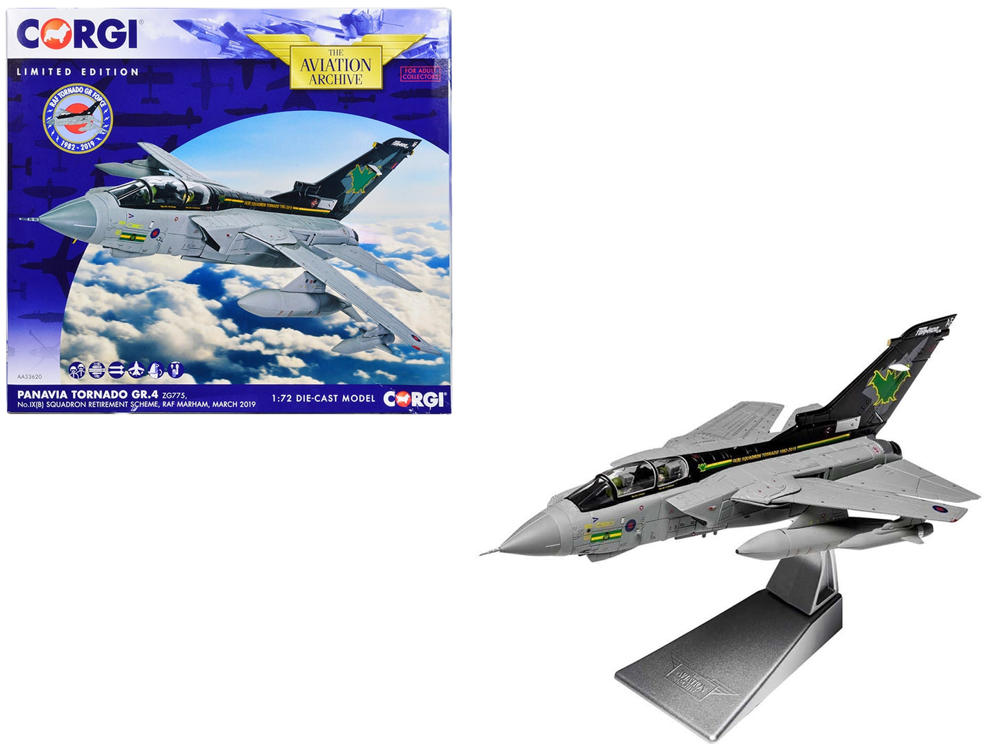 Panavia Tornado GR.4 Aircraft "ZG775 No.IX(B) Retirement Scheme RAF Marham" (2019) British Royal Air Force "The Aviation Archive" Series 1/72 Diecast Model by Corgi