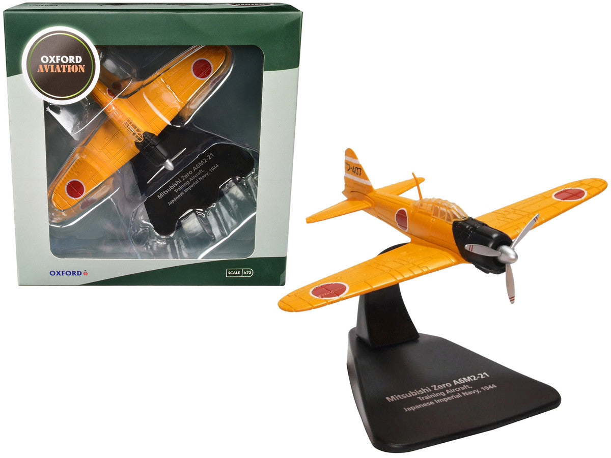Mitsubishi Zero A6M2-21 Fighter Aircraft "Training Aircraft - Imperial Japanese Navy" (1944) "Oxford Aviation" Series 1/72 Diecast Model Airplane by Oxford Diecast Oxford Diecast